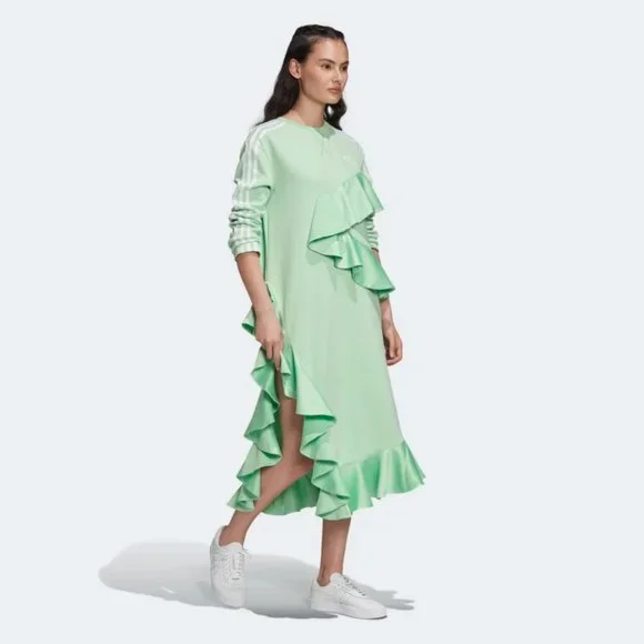 adidas Originals x J KOO Mint Trefoil Ruffle Dress - Picture 2 of 11